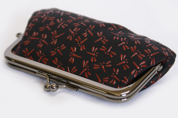 印伝　トンボがま口財布（小） 伝統の印伝のトンボ柄