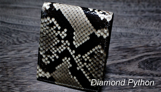 日本製 ダイヤモンドパイソン 二つ折り財布| 株式会社サンレオ